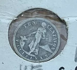 Philippines 1921 10 Centavos US Silver Coin - Picture 1 of 2