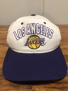 Ultra Rare 90s Lakers Sports Specialties Snapback 1 Size Fits All White Hat NBA - Picture 1 of 6
