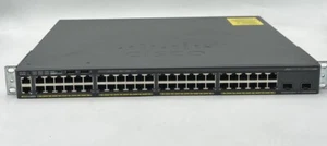 Cisco WS-C2960X-48FPD-L 48-port Gigabit PoE 2-port SFP+ Uplink Network Switch - Picture 1 of 6