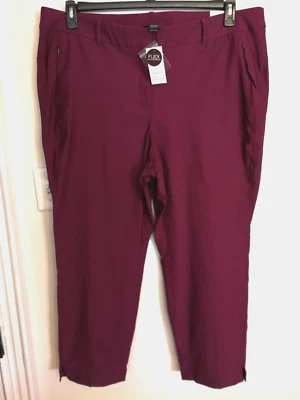 Pantalones para mujer Lane Bryant 24 Plus borgoña tobillo colección Allie cintura mágica Foto 1 de 4