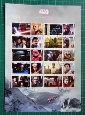 2019 STAR WARS SELF ADHESIVE COLLECTOR SHEET SMILERS USED - Image 1 of 3