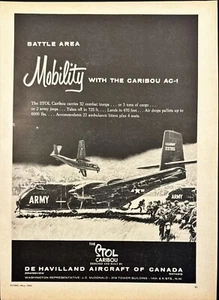 1962 De Havilland Aircraft STOL Army Caribou Ontario Canada Vintage Print Ad - Picture 1 of 6