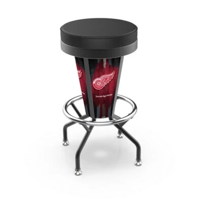 NHL - Lighted Detroit Red Wings Swivel Bar Stool Hockey Team Logo - Image 1 of 4