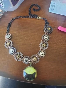 Handgefertigte Kitty Steam Punk Halskette - Bild 1 von 5
