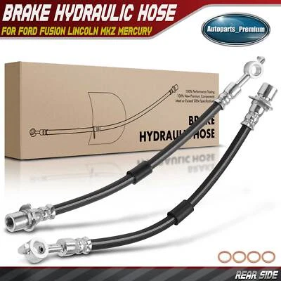 2x Manguera hidráulica de freno trasera izquierda y derecha para Ford Fusion Lincoln MKZ Mercury Foto 1 de 4