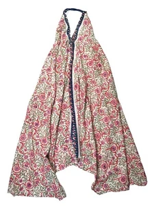 Lilac Skin Designer Boho Hand Block Print Floral Tie Dress New without Tags S/XL - Picture 1 of 11