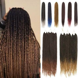 Afro Box Crochet Braids 24" Long Jumbo Braiding Hair Extensions Real THICK Ombre - Picture 1 of 20