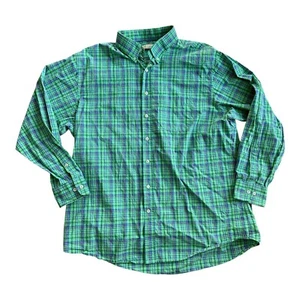 Donald Ross Button Down Shirt Mens XL Green Blue Plaid Long Sleeve Casual Top - Picture 1 of 13