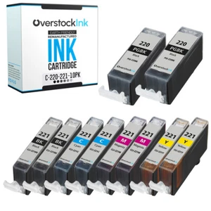 Cartuchos de tinta compatibles 10PK con OSI Canon 220 y 221 para PIXMA MX870 PMFP1 PMFP3 - Imagen 1 de 1