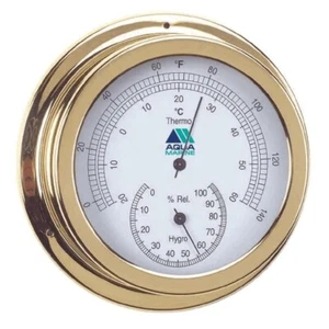 AquaMarine brass ship's thermometer / hygrometer 120mm - Picture 1 of 1
