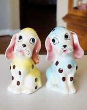 Vintage Anthropomorphic Polka-dot Hound Dogs Salt & Pepper Shakers JAPAN KITSCH!