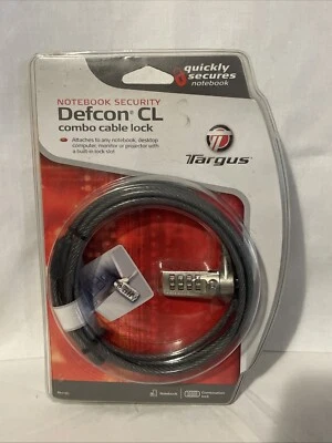 Targus PA410U Defcon CL Combo Cable Lock - Laptop Anti-Theft Device New/Sealed - Image 1 of 4