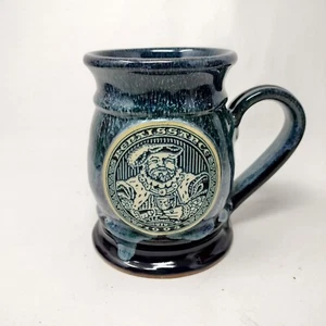 Deneen Pottery Renaissance Fair Mug 1994 Blue Drip Glazed Pottery Stein Mug - Picture 1 of 8