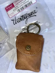 Thirty One Snap To It Pouch In Caramel Distressed Pebble Approx 2”w X  3”h New - Picture 1 of 2