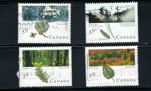 Canada #1283 - 1286, 39c Forests of Canada -- Complete Set of 4 - Imagem 1 de 1