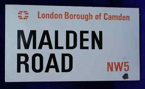 MALDEN ROAD NW5 LONDON BOROUGH OF CAMDEN ENAMEL PORCELAIN STREET SIGN - Picture 1 of 4