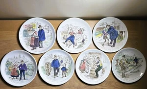 RAR Set 7 Francois Enault Karikatur Polychrome Teller Sarreguemines Frankreich - Bild 1 von 11