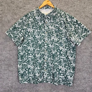 Columbia PFG Shirt Mens 2XL Short Sleeve Green Tiki Hawaiian Christmas Fishing - Picture 1 of 13