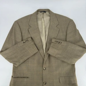 Giacca cappotto sportivo blazer a quadri Brooks Brothers 42R due bottoni beige lana seta - Foto 1 di 13