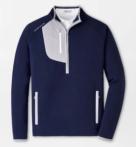 Peter Millar Navy Blue Galeforce Half-Zip Pullover Jacket MS24EZ41 NWT XL Golf - Picture 1 of 3