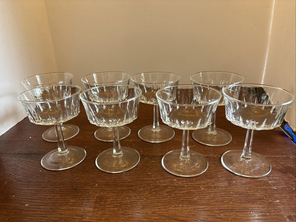 8 Cristal D'Arques Durand REGENCY Alto Sherbet Champagne Copa Postre FR 4.5" Foto 1 de 4