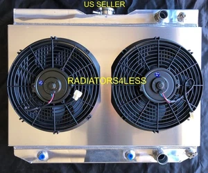FUNDA DE RADIADOR CAMPEÓN 3 FILAS Y VENTILADORES DE 12" 1959-1963 IMPALA MUCHOS AUTOS GM LS SWAP - Imagen 1 de 3
