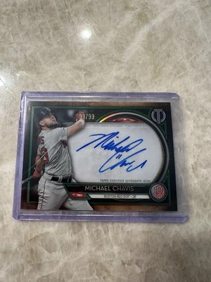2020 Topps Tribute Tribute Auto Yellow /99 Michael Chavis #TA-MCH Auto - Image 1 of 4