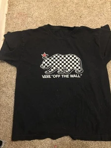 Youth Boys Size Large Black White Vans Off the Wall Skater Surf T-Shirt Tee - Picture 1 of 1