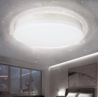 13 Inch LED Flush Mount Ceiling Light Kitchen Home Fixture Lamp Round GERMICIDAL - Image 1 of 4