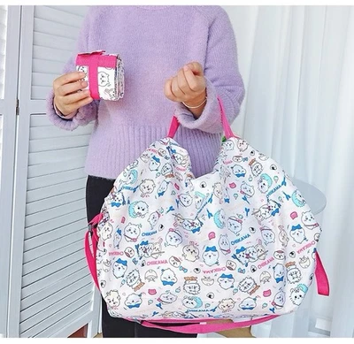 Chiikawa Bolso Plegable Mochila de Hombro Bolso de Compras Rayas Estilo Japonés Foto 1 de 4