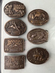 Fibbia per cintura Hesston 1975-81 finali nazionali rodeo da collezione (7) - Foto 1 di 9