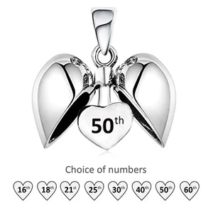 925 Sterling Silver Heart Pendant for Necklace - Birthday Gifts for Her Women - Picture 1 of 30