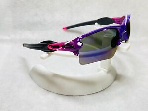 Custom Oakley Flak 2.0 Sunglasses Neon Fade Drip Splatter w Purple Polarized