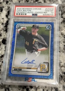 Bowman Chrome Cody Bolton Blue Mojo Refractor RC 2020 automático/150 novato radiocontrol PSA 10 - Imagen 1 de 2