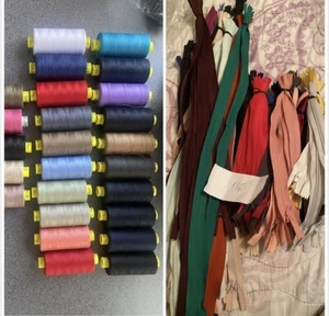 40 gutermann thread set and 129 metal and plastic zippers Zip - Picture 1 of 12