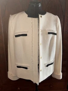 Vintage Escada Off-White Wool Dress Blazer/Jacket Size 40 - Picture 1 of 11