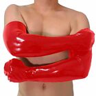 Red Long Latex Mitts Rubber Gloves (one size)  