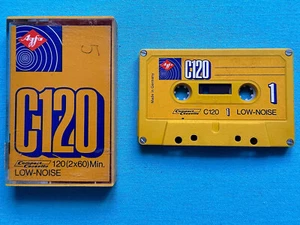 AGFA Low Noise C120 – Yellow Tape Cassette 1970s Made in Germany USED - Picture 1 of 8