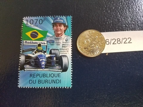 Ayrton Senna AT&T Williams F1 Formula 1 2012 Republique Du Burundi Stamp Cover