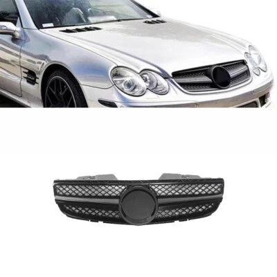 Black Front Grille Modification For 03-05 Mercedes SL Class R230 Convertible  - Image 1 of 4