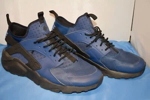 Mens Nike Air Huarache Run Black Blue Size 13 Shoes Sneakers 819685-402 ~ F3#10 - Picture 1 of 10
