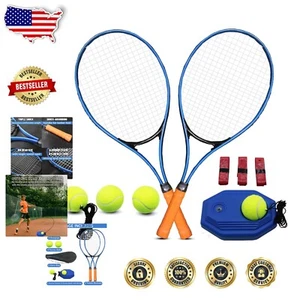 Lightweight Tennis Racket Pair with All Accessories - Ideal for Adult Recreation - Picture 1 of 8