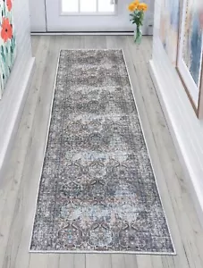 Washable Anti-Slip Vintage Design Runner Carpet for Indoor - Picture 1 of 5