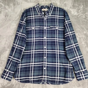 Everlane Hemd Herren L blau kariert Flanell schwer Overshirt Knopf Langarm - Bild 1 von 7