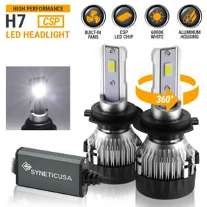 Syneticusa H7 CSP LED Headlight Low Beam Bulbs High Power 6000K White - Picture 1 of 12