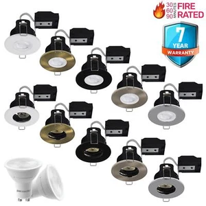 Fire Rated Recessed LED Downlight GU10 Spotlight Downlighters Ceiling Spot Light - Picture 1 of 25