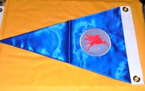Mobil Oil Company Boot Schiff Tanker Schlepper Wimpel Flagge Burgee Pegasus Logo Marke USA - Bild 1 von 3
