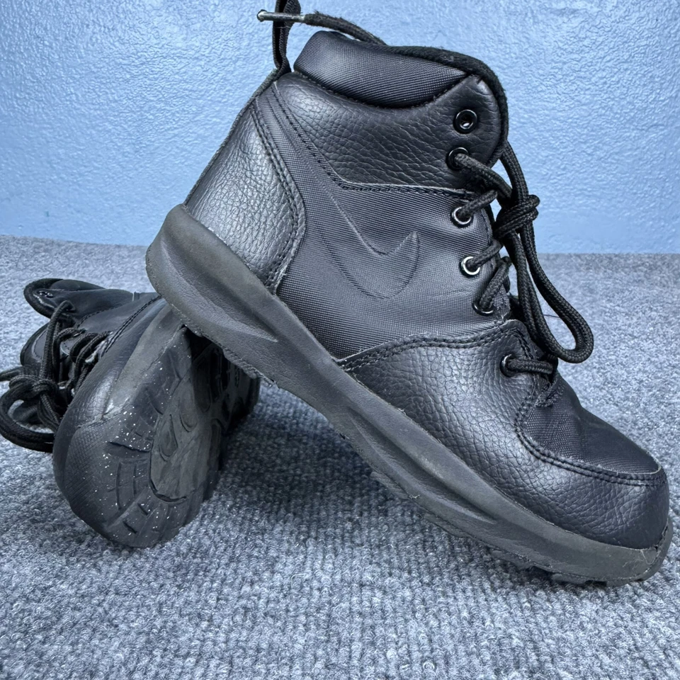 Nike Manoa LTR Boots Shoes Black Pre School Kids Youth Size 1Y BQ5373-001 - Image 1 of 4