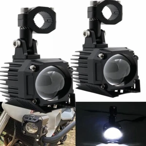 2PC 6000LM Motorcycle Spot Fog Light Lamp LED Headlamp Projector Lens Dual Color - Picture 1 of 11