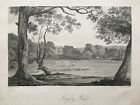 1813 Antique Print; Langley Park, Wexham, Buckinghamshire after Hakewill 